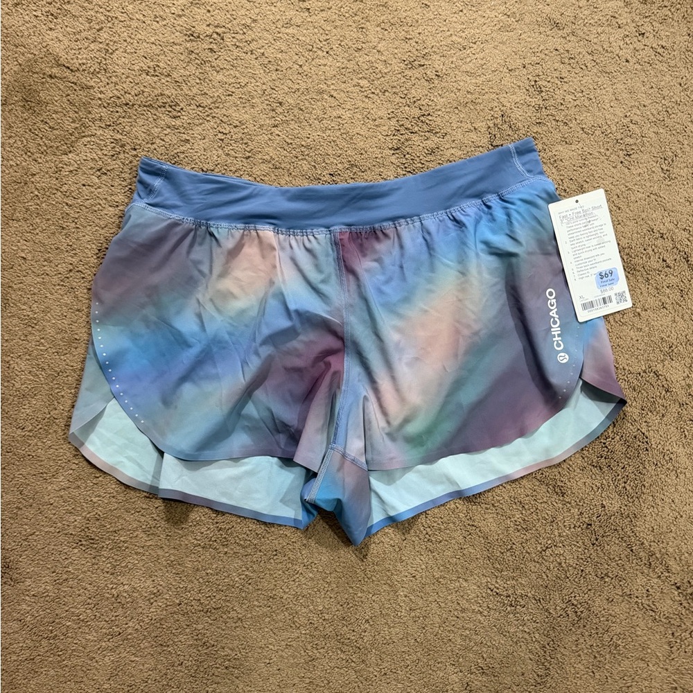 lululemon athletica Chicago marathon  Multicolor Pastel Tie-Dye Athletic Shorts